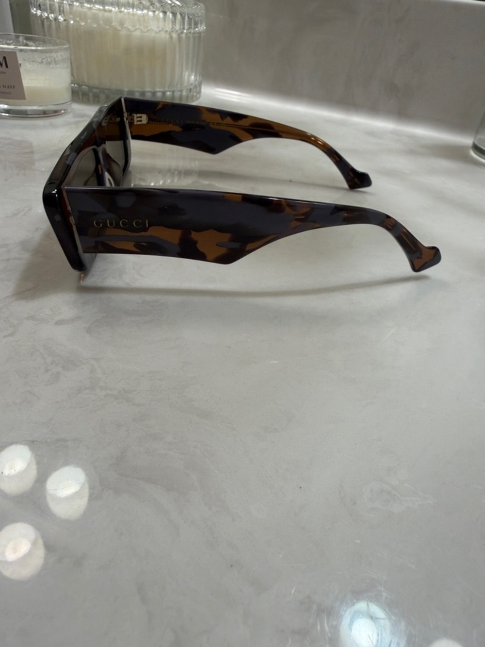 Gucci Men’s Tortoiseshell Square Sunglasses - Dark Brown & Amber